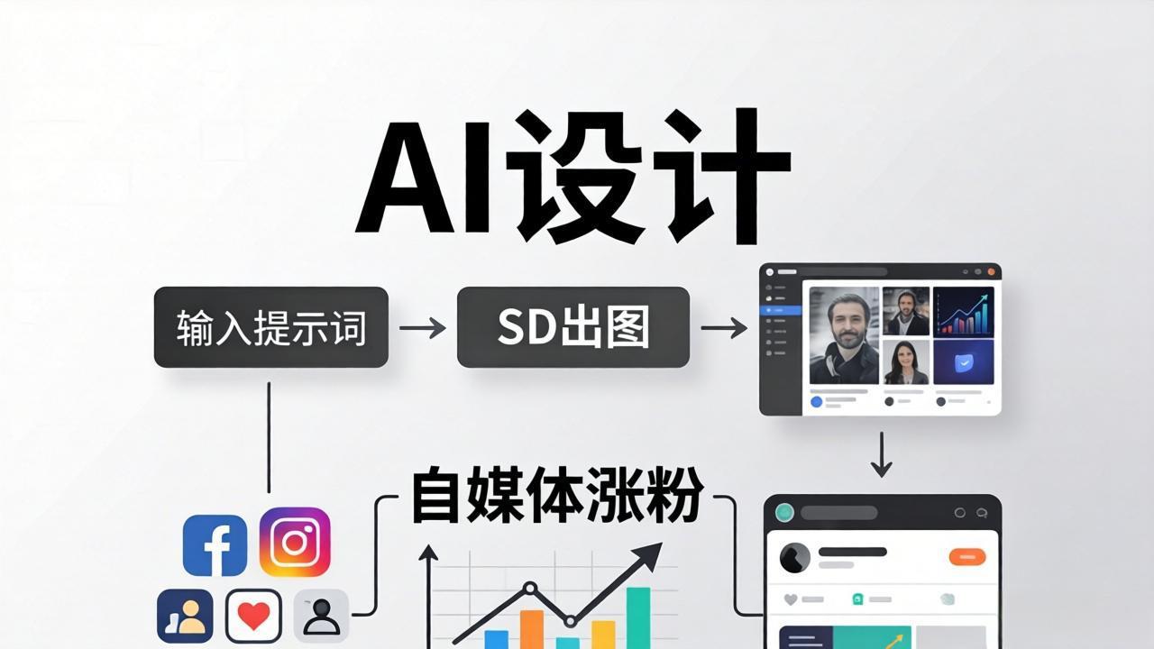 人人都是AI设计师:SD出图+自媒体涨粉一站教学,告别图文素材焦虑,AI设计让你轻松避开内卷-蜗牛学社