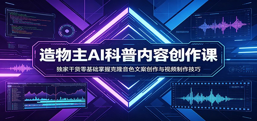 AI科普内容创作课:独家干货零基础掌握克隆音色文案创作与视频制作技巧-蜗牛学社
