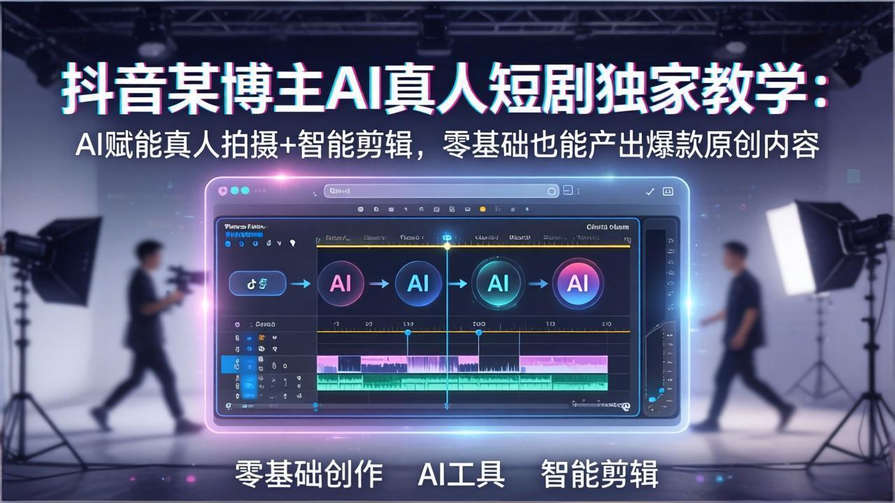 抖音某博主AI真人短剧独家教学：AI赋能真人拍摄+智能剪辑，零基础也能产出爆款原创内-蜗牛学社