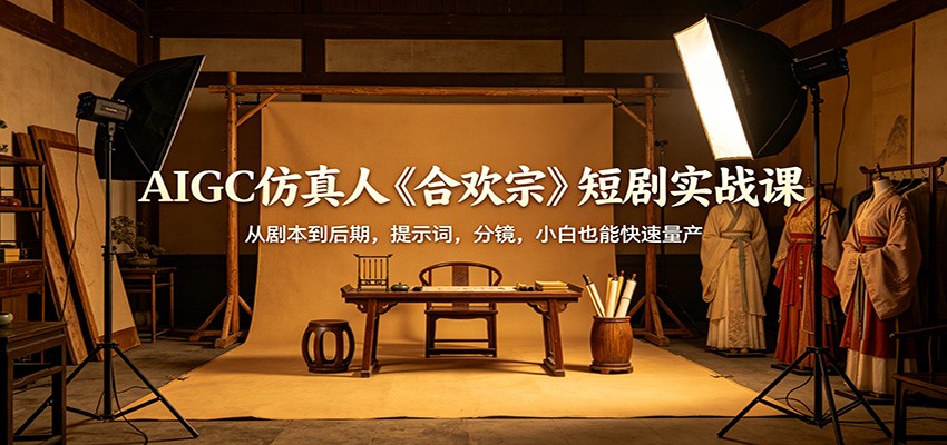 AIGC仿真人《合欢宗》短剧实战课:从剧本到后期,提示词,分镜,小白也能快速量产-蜗牛学社