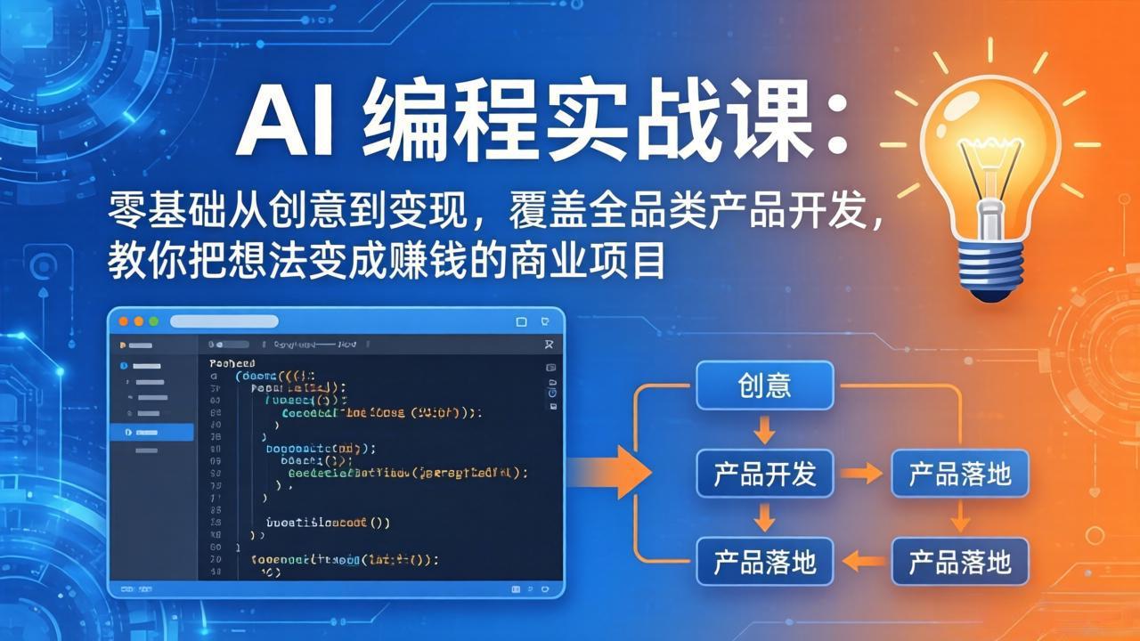 AI编程实战课-第三期-4月17更新：零基础从创意到变现，覆盖全品类产品开发，把想法变成赚钱项目-蜗牛学社