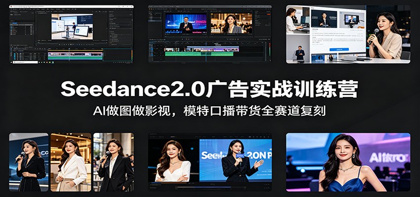 Seedance2.0广告实战训练营:AI做图做影视,模特口播带货全赛道复刻-蜗牛学社