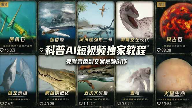 科普造物主AI短视频独家教程：从软件安装、壳隆音色到文案视频创作，零基础快速做爆款-蜗牛学社