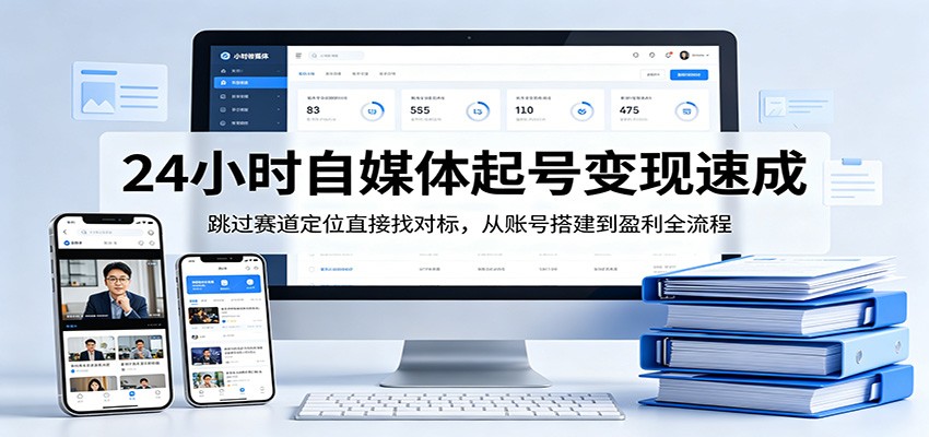 24小时自媒体起号变现速成，跳过赛道定位直接找对标，从账号搭建到盈利全流程-蜗牛学社