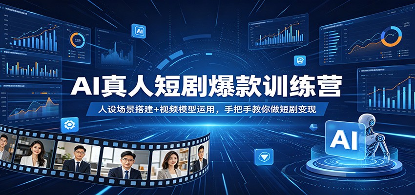 AI真人短剧爆款训练营:人设场景搭建+视频模型运用,手把手教你做短剧变现-蜗牛学社
