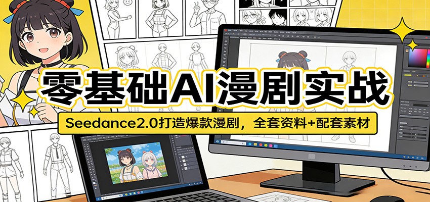 零基础AI漫剧实战：Seedance2.0打造爆款漫剧，全套资料+配套素材-冒泡网