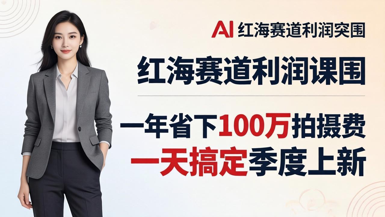 服装老板AI模特图课：一年省下100万拍摄费，一天搞定季度上新，红海赛道利润突围-冒泡网