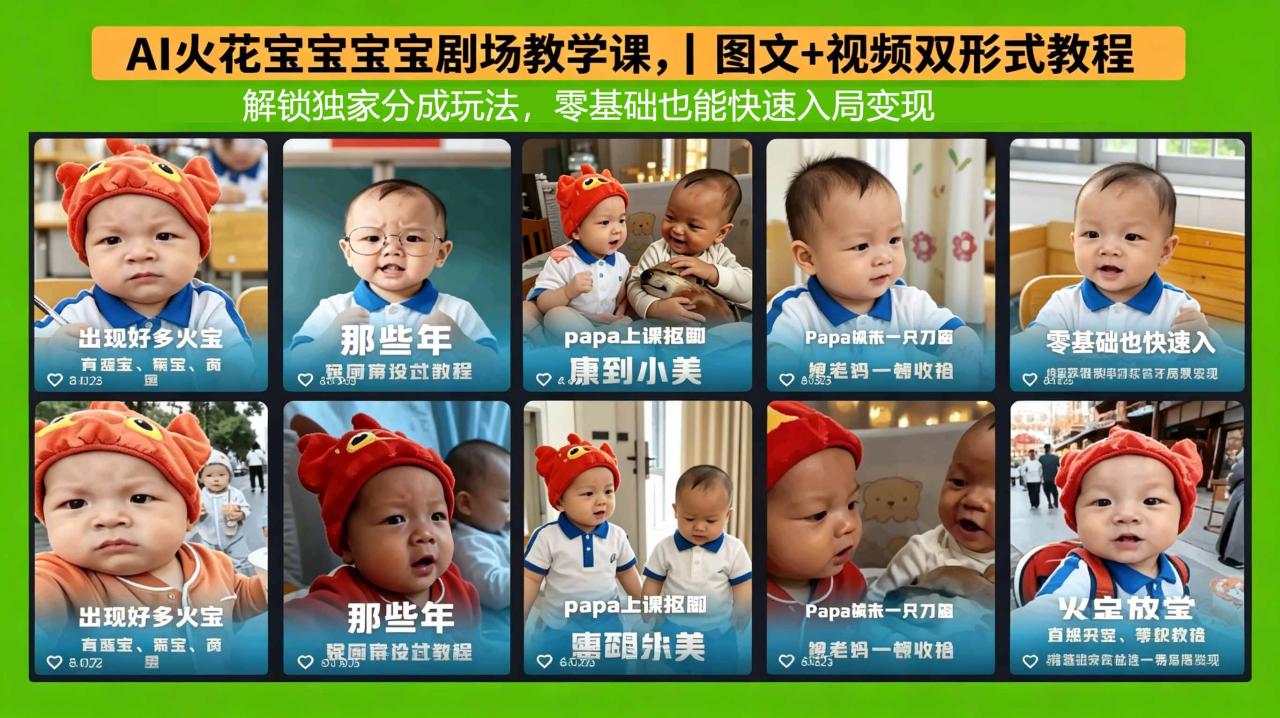 AI火花宝宝宝宝剧场教学课,图文+视频双形式教程,解锁独家分成玩法,零基础也能快速入局变现-蜗牛学社
