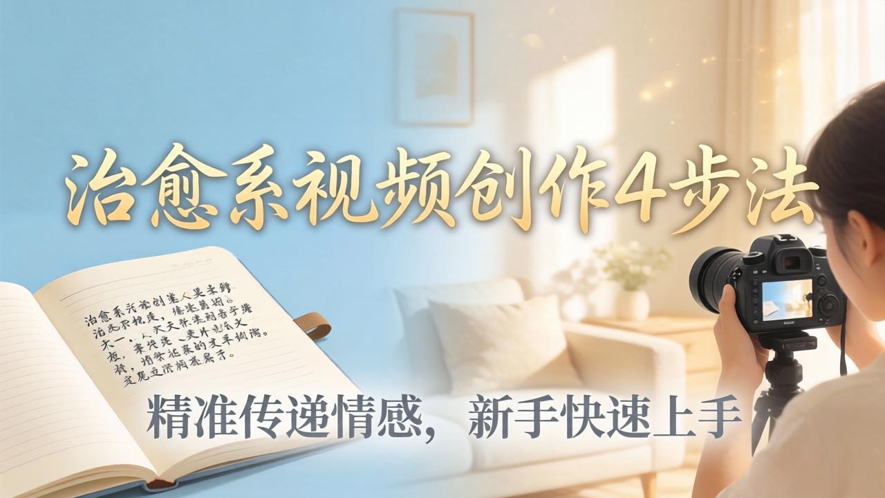 治愈系视频创作4步法：从文案打磨到画面呈现，精准传递情感，新手快速上手出优质内容-蜗牛学社