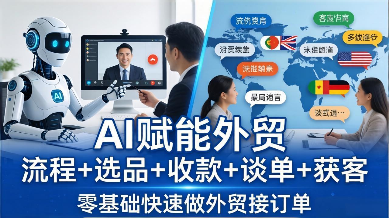 外贸+AI实战课：流程+选品+收款+谈单+获客，零基础快速做外贸接订单-蜗牛学社