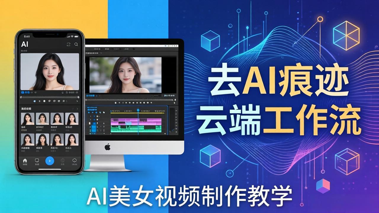 AI美女视频制作教学：去AI痕迹，云端工作流出图，手机电脑均可，不需要配置-蜗牛学社