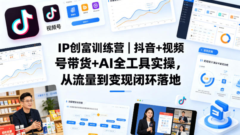 IP创富训练营|抖音+视频号带货+AI全工具实操,从流量到变现闭环落地-蜗牛学社