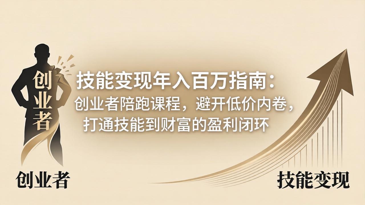 技能变现年入百万指南:创业者陪跑课程,避开低价内卷,打通技能到财富的盈利闭环-蜗牛学社