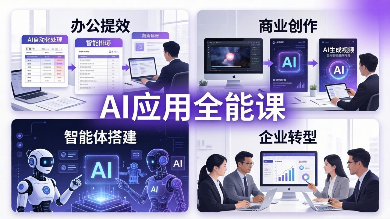 AIGC 应用师全能课-更新：办公提效、商业创作、智能体搭建、企业转型，一站式学会AI应用-蜗牛学社