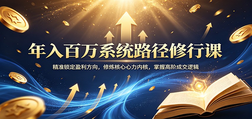 年入百万系统路径修行课:精准锁定盈利方向,修炼核心心力内核,掌握高阶成交逻辑-蜗牛学社