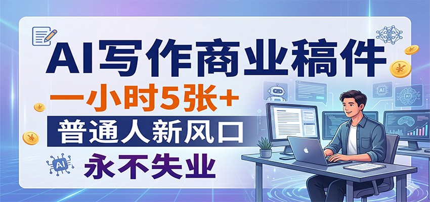 AI写作商业稿件，一小时5张+，普通人新风口，永不失业-蜗牛学社