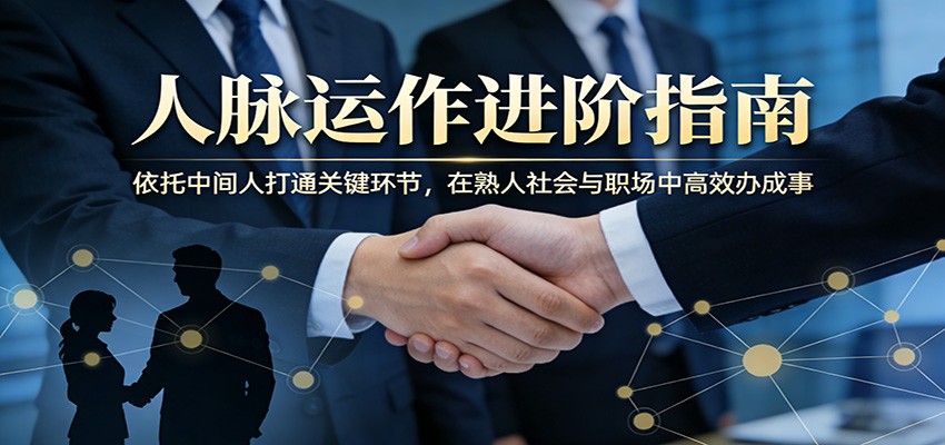 付费文章：人脉运作进阶指南，依托中间人打通关键环节，在熟人社会与职场中高效办成事-蜗牛学社