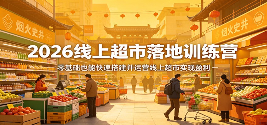2026线上超市落地训练营,零基础也能快速搭建并运营线上超市实现盈利-蜗牛学社