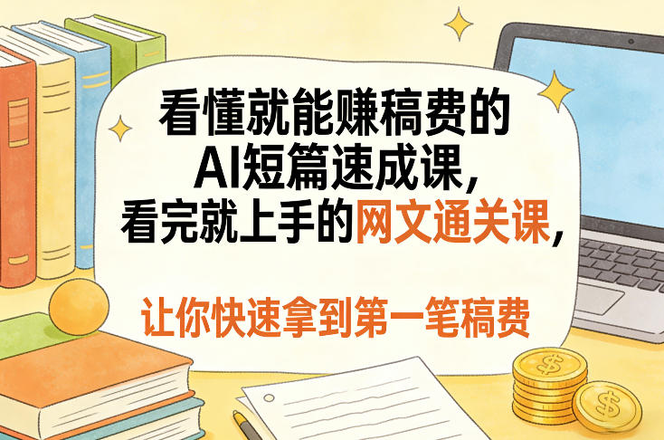 看懂就能賺稿费的AI短篇速成课，看完就上手的网文通关课，让你快速拿到第一笔稿费(更新4月)-蜗牛学社