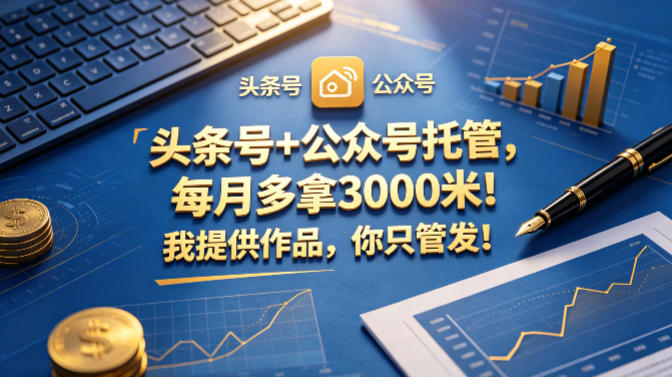 头条号+公众号托管,每月多拿3000米!我提供作品,你只管发!【揭秘】-蜗牛学社