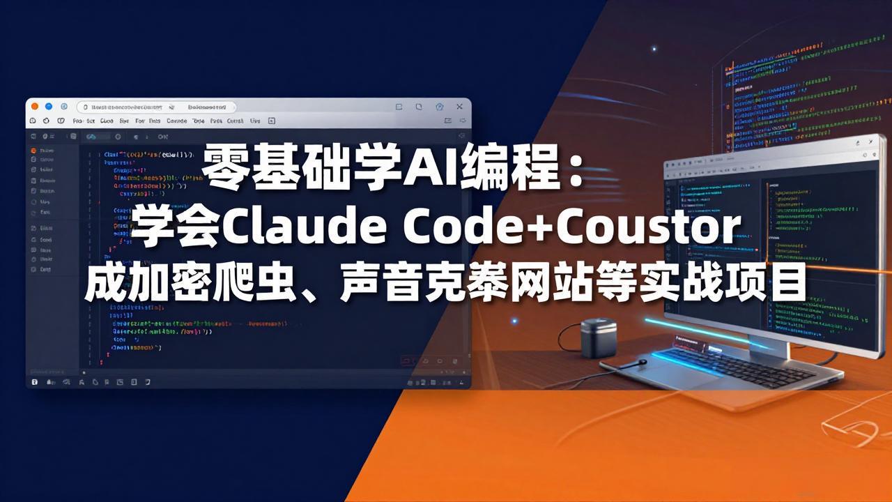 零基础学AI编程：学会Claude Code+Cursor完成加密爬虫、声音克隆网站等实战项目-蜗牛学社