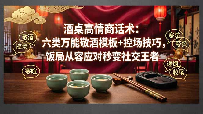 付费文章：酒桌高情商话术：六类万能敬酒模板+控场技巧，饭局从容应对秒变社交王者-蜗牛学社