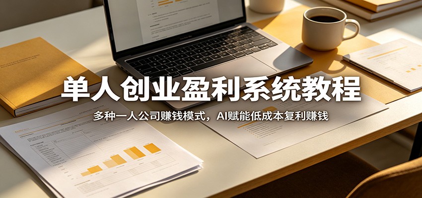 单人创业盈利系统教程:多种一人公司赚钱模式,AI赋能低成本复利赚钱-蜗牛学社