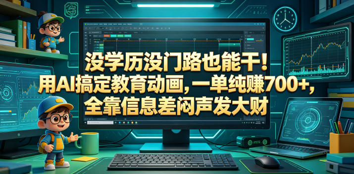 没学历没门路也能干！用AI搞定教育动画，一单纯賺700+，全靠信息差闷声发大财【揭秘】-蜗牛学社