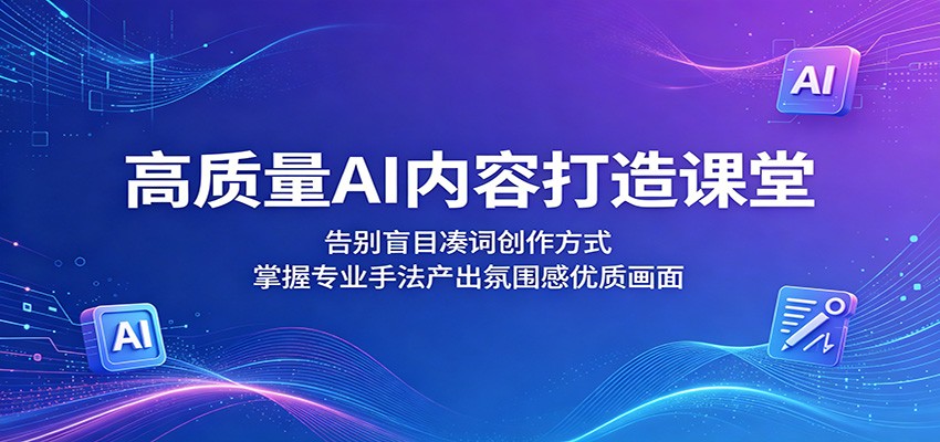 高质量AI内容打造课堂：告别盲目凑词创作方式，掌握专业手法产出氛围感优质画面-蜗牛学社