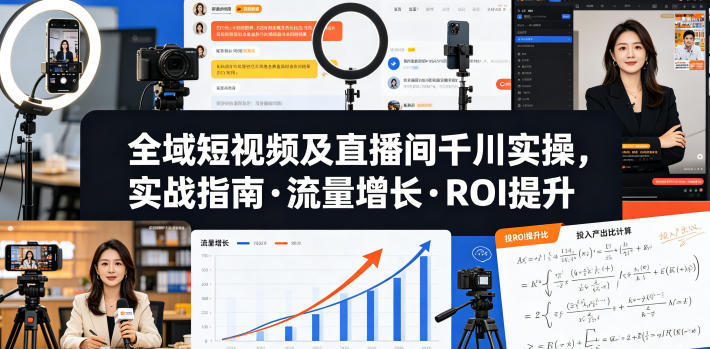 全域短视频及直播间千川实操，实战指南·流量增长·ROI提升-蜗牛学社