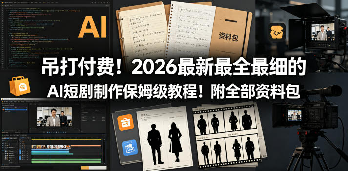吊打付费!2026最新最全最细的AI短剧制作保姆级教程!附全部资料包-蜗牛学社