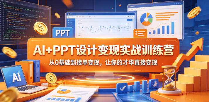 AI+PPT设计变现实战训练营,从0基础到接单变现,让你的才华直接变现-蜗牛学社