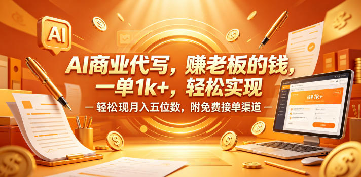 AI商业代写,賺老板的钱,一单1k+,轻松实现月入五位数,附免费接单渠道【揭秘】-蜗牛学社
