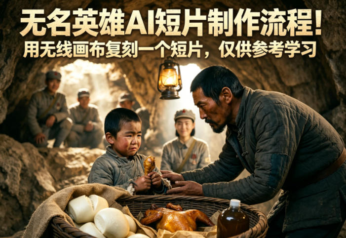 无名英雄AI短片制作流程!用无线画布复刻一个短片,仅供参考学习-蜗牛学社