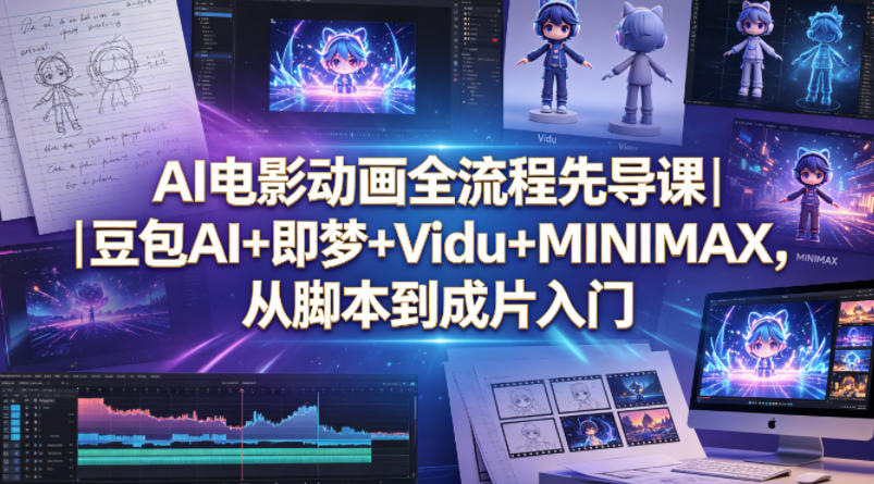 AI电影动画全流程先导课|豆包AI+即梦+Vidu+MINIMAX,从脚本到成片入门-蜗牛学社