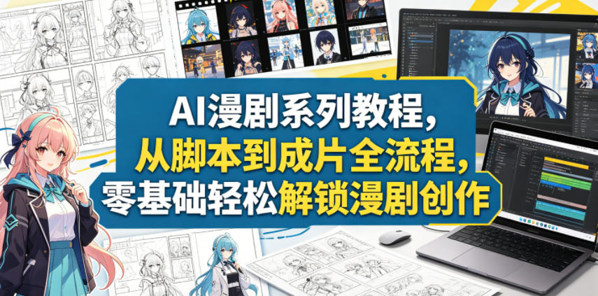 AI漫剧系列教程,从脚本到成片全流程,零基础轻松解锁漫剧创作-蜗牛学社