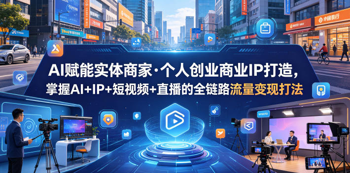 AI赋能实体商家·个人创业商业IP打造,掌握AI+IP+短视频+直播的全链路流量变现打法-蜗牛学社