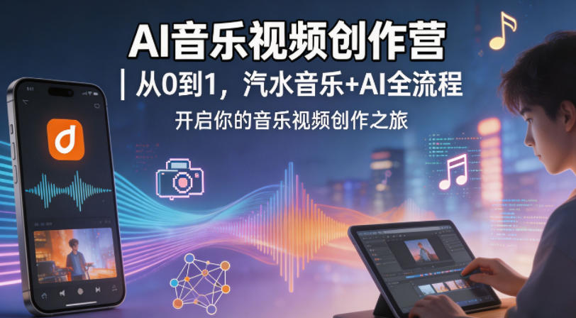 AI音乐视频创作营|从0到1,汽水音乐+AI全流程,开启你的音乐视频创作之旅-蜗牛学社