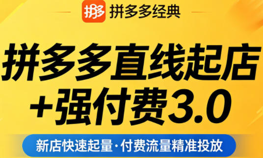 拼多多直线起店+强付费3.0,教你稳定起店、高效控投产、破解流量瓶颈(更新4月)-蜗牛学社