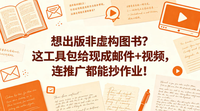 想出版非虚构图书?这工具包给现成邮件+视频,连推广都能抄作业!【原创双语字幕】-蜗牛学社