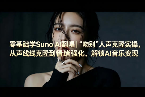 零基础学Suno AI翻唱|《吻别》人声克隆实操,从声线克隆到情绪强化,解锁AI音乐变现-蜗牛学社