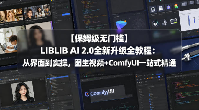 【保姆级无门槛】LIBLIB AI 2.0全新升级全教程:从界面到实操,图生视频+ComfyUI一站式精通-蜗牛学社