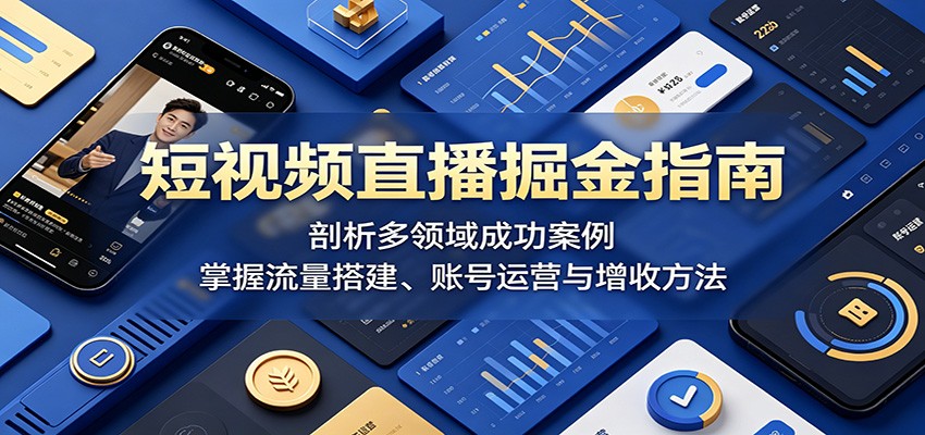 短视频直播掘金指南:剖析多领域成功案例,掌握流量搭建、账号运营与增收方法-蜗牛学社