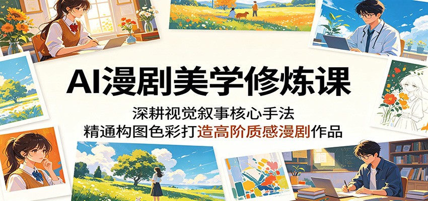 AI漫剧美学修炼课：深耕视觉叙事核心手法，精通构图色彩打造高阶质感漫剧作品-蜗牛学社