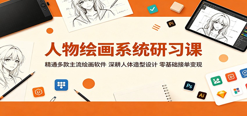 人物绘画系统研习课:精通多款主流绘画软件,深耕人体造型设计,零基础接单变现-蜗牛学社