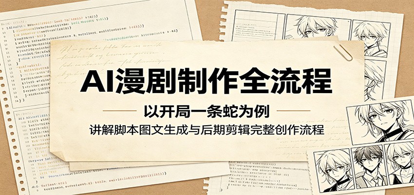 AI漫剧制作全流程：以开局一条蛇为例，讲解脚本图文生成与后期剪辑完整创作流程-蜗牛学社