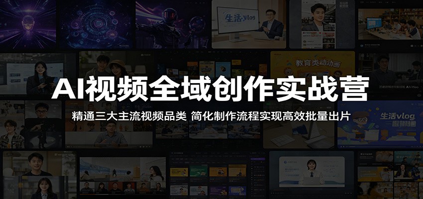 AI视频全域创作实战营：精通三大主流视频品类，简化制作流程实现高效批量出片-蜗牛学社