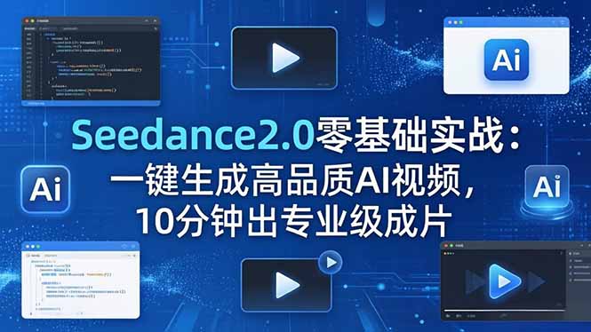 Seedance2.0零基础实战:一键生成高品质AI视频,10分钟出专业级成片-蜗牛学社
