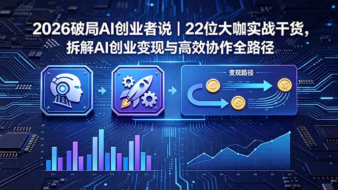 2026 破局 AI 创业者说|22 位大咖实战干货,拆解 AI 创业变现与高效协作全路径-蜗牛学社