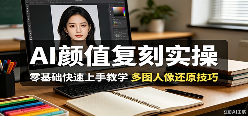 AI颜值复刻实操,零基础快速上手教学,多图人像还原技巧-蜗牛学社